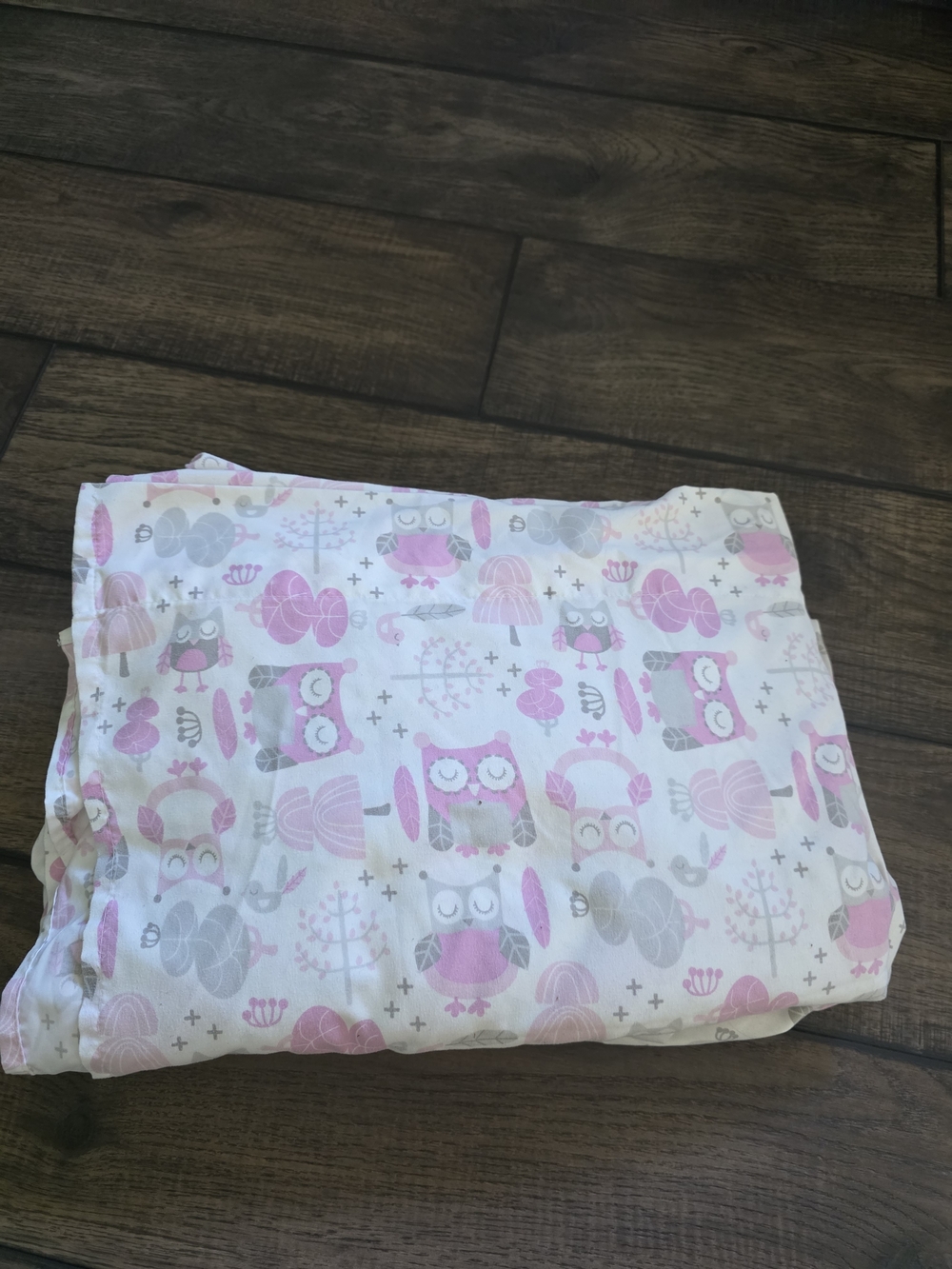 Pink and Gray Owl Twin Bed Sheet Set